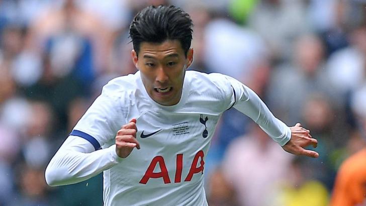 Son Heung-min playing for Tottenham